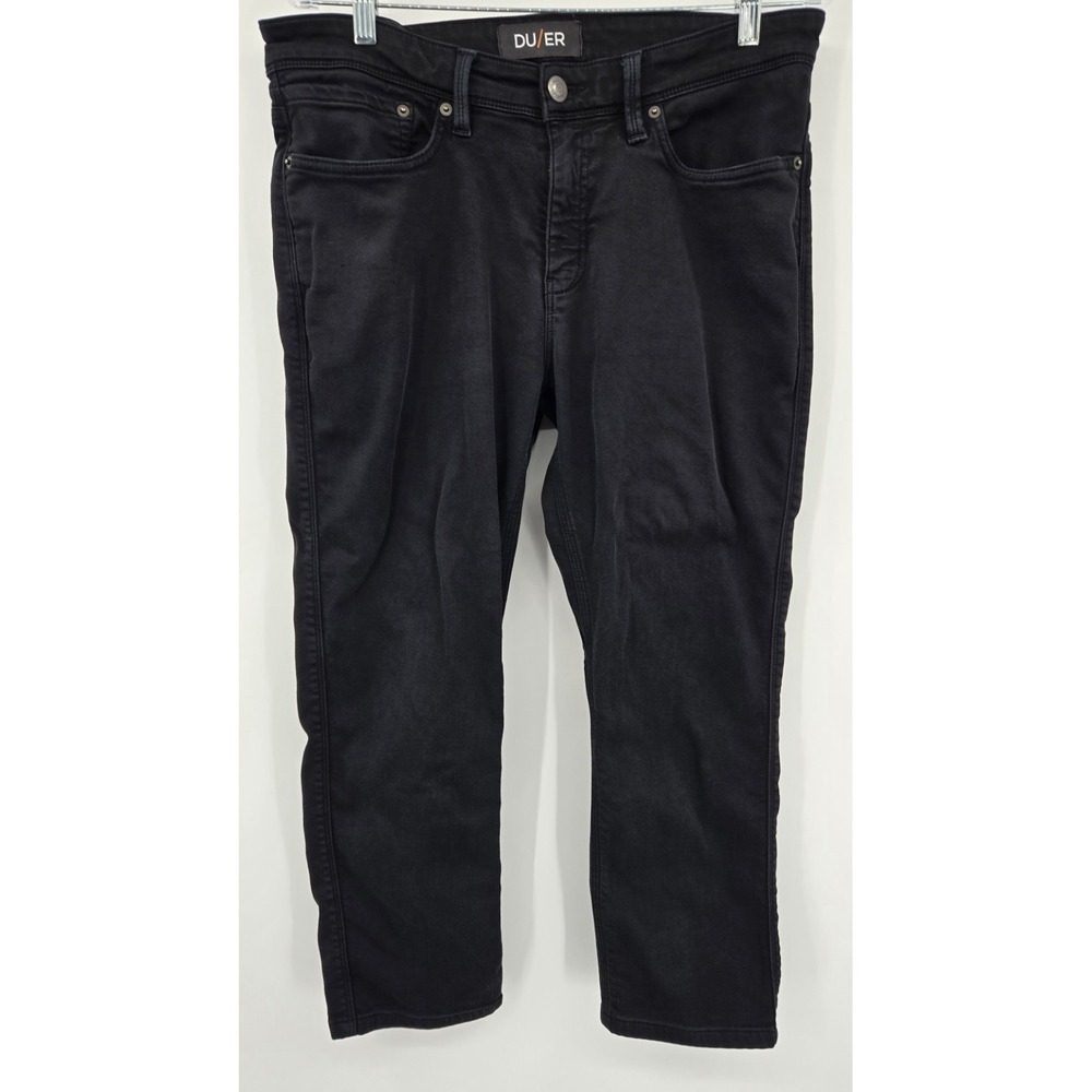 DU/ER DUER No Sweat N2X Slim Fit Pants Mens Size 33x24 Black Stretch Chino Work